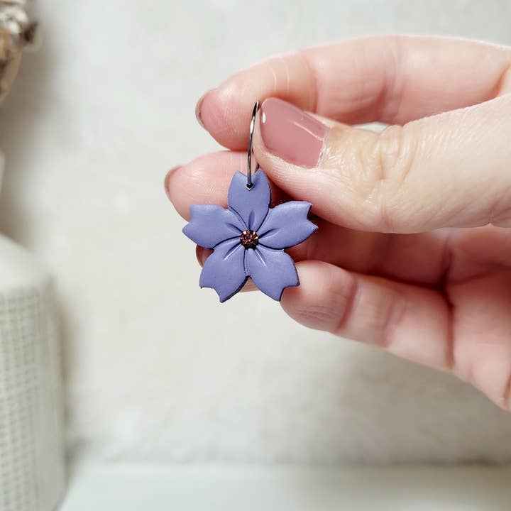 Spiegel Clay - Wholesale Dangle Earrings - Cherry blossom hoops3