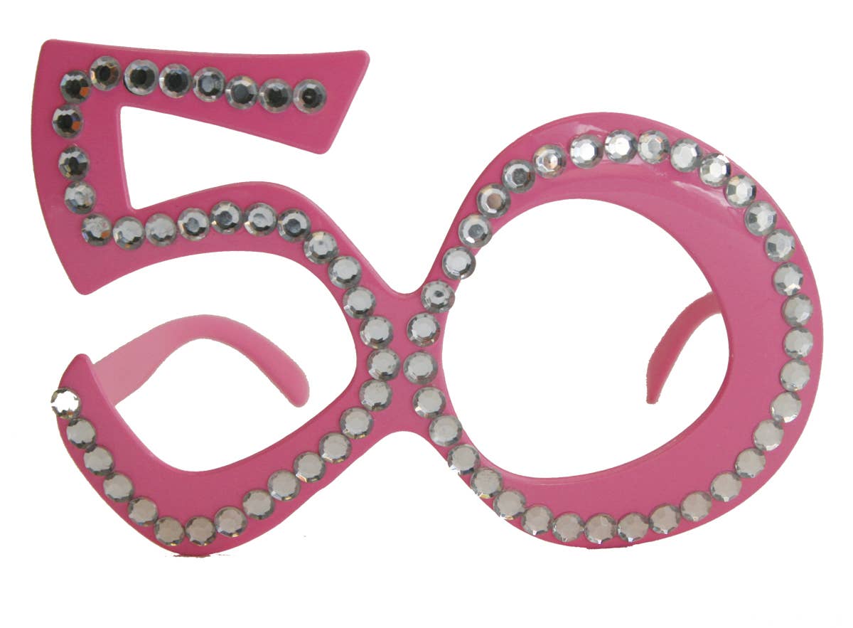 Folat BV - Wholesale Party Favor - 50th Birthday Glasses Pink with Diamond Frame0