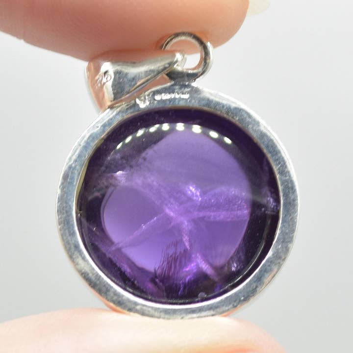Amethyst Pendant in 925 Silver, 2.3-2.4cm, 7 Options for wholesale by Oriental Direct Craft Supplies