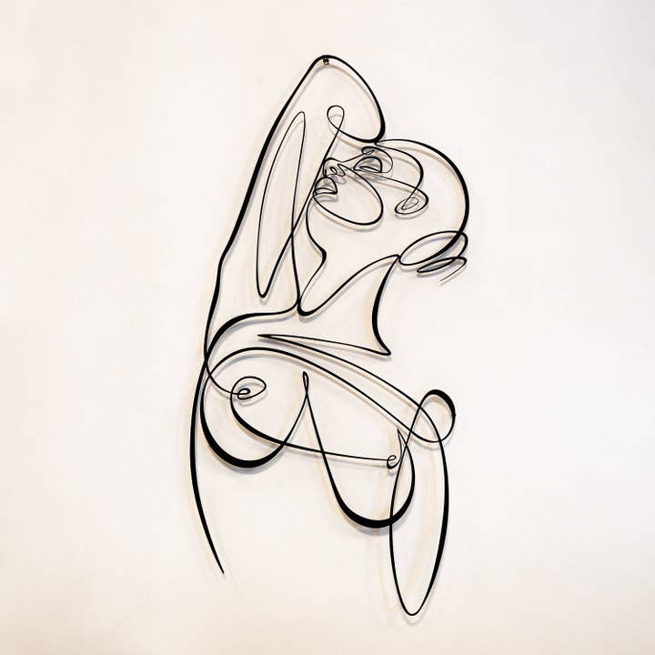 Silhueta de Corpo de Mulher Arte em Linha de Metal - APT593 por atacado de NOXART LLC