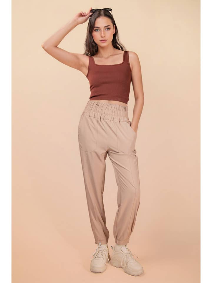 VERY J - Wholesale Athletic Sweatpants/Joggers - Women's - NP70063-Elasticized waist jogger pants26