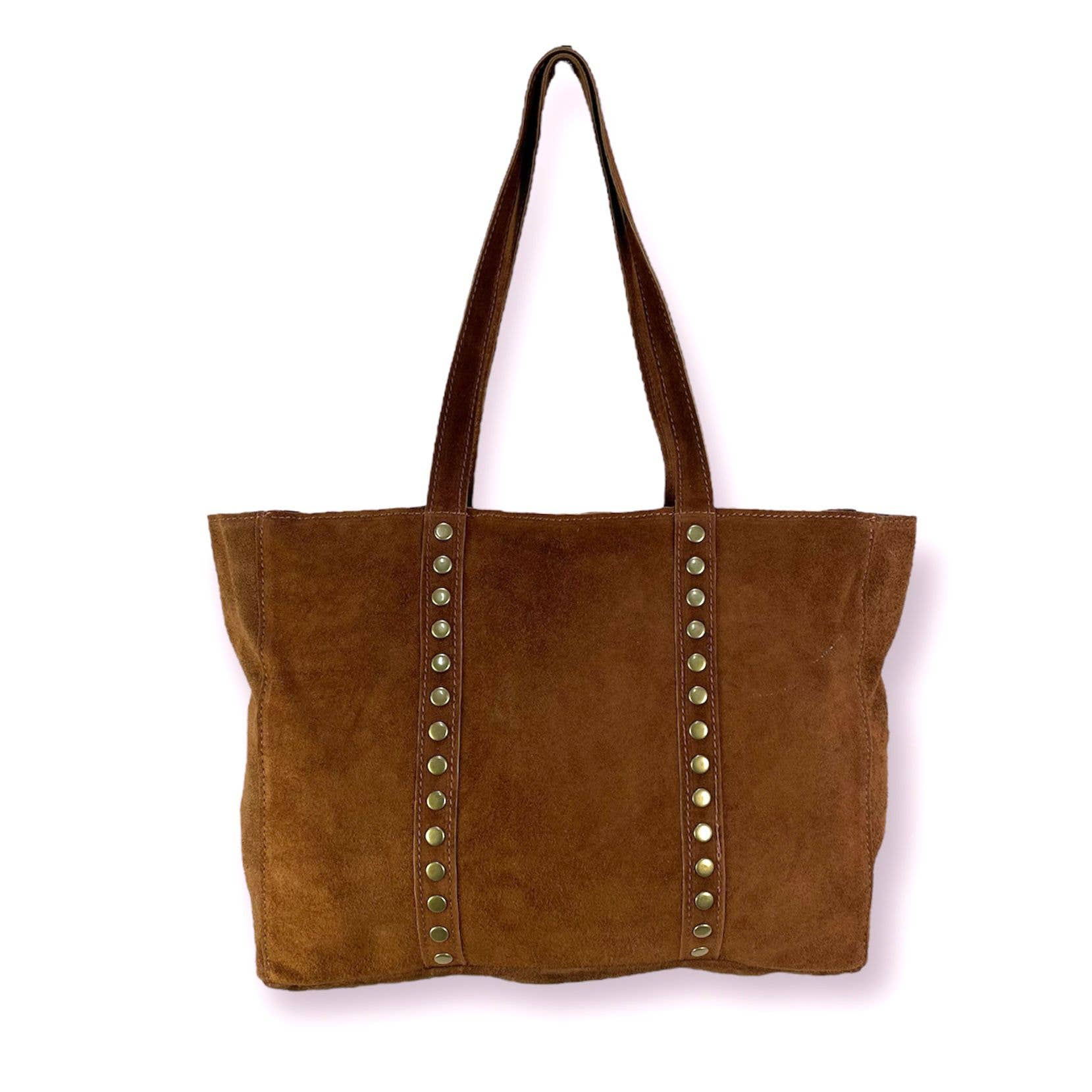 Chenson & Gorett – Engroshandel Tote bag - Dame – Stor shopper taske i ruskind med dekorative nitter16