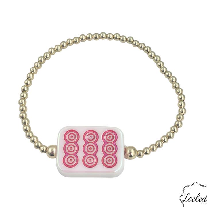 Bracelet Mahjong Point Rouge pour la vente par Locked by Lula 'n' Lee