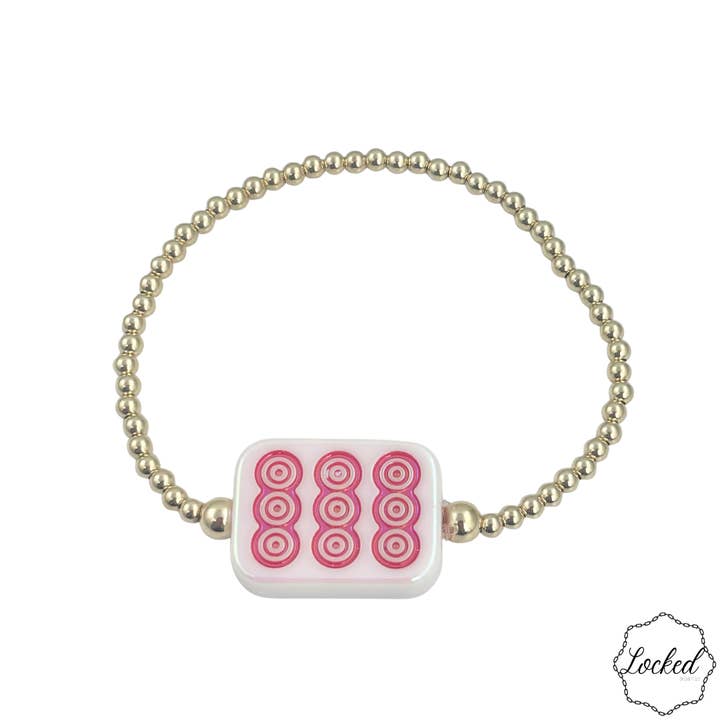 Bracelet Mahjong Point Rouge pour la vente par Locked by Lula 'n' Lee