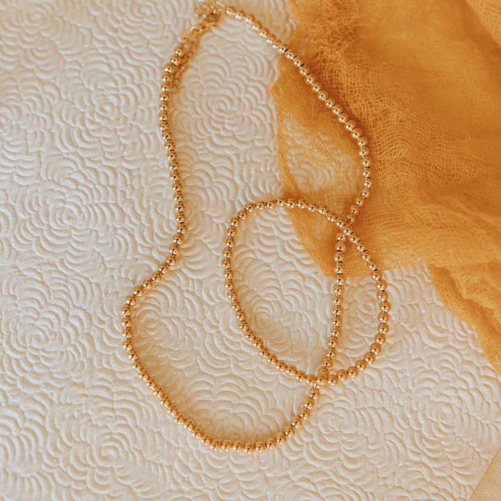 Mauve Jewelry Co. - Wholesale Beaded/Pearl Necklace - Staci Gold Filled Bead Necklace