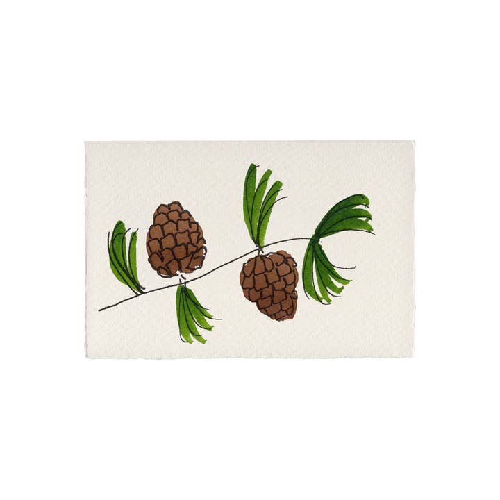 Pine Cones kerstkaart voor wholesale door Scribble & Daub