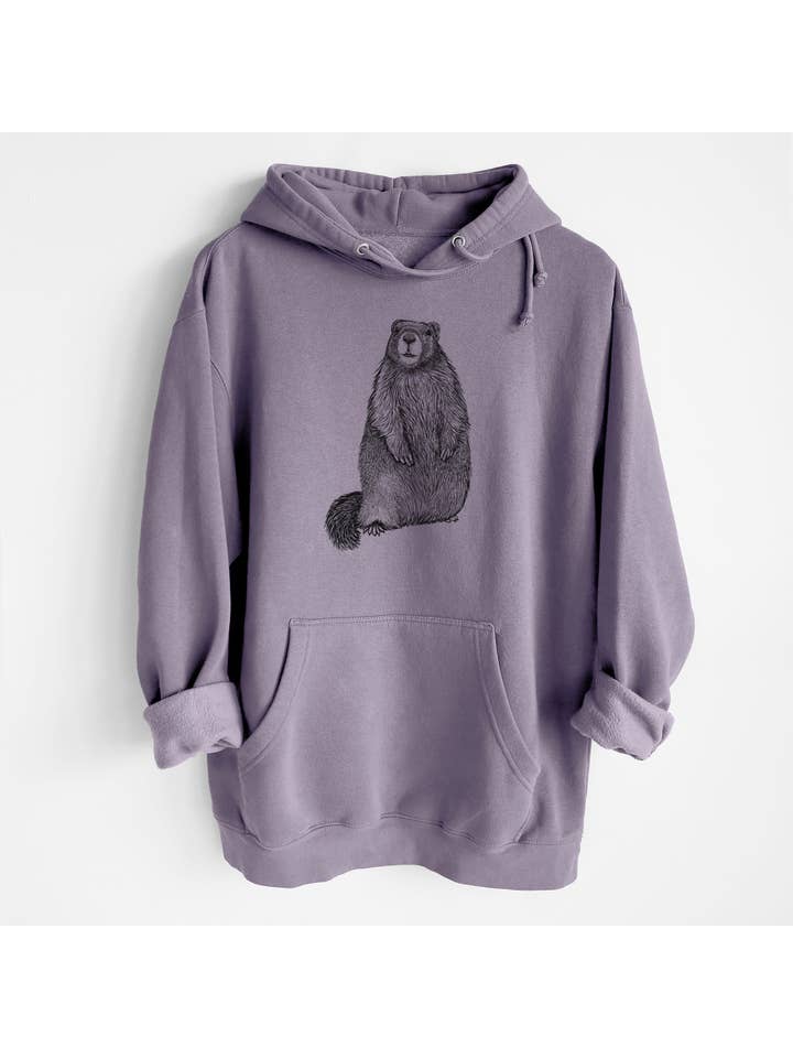 Because Tees - Wholesale Hoodie - Unisex - Yellow-bellied Marmot - Marmota flaviventris - Heavyweight Fleece Hoodie7