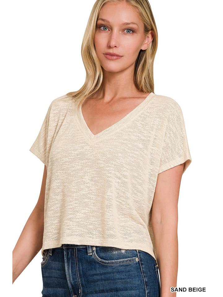 42POPS – wholesale Stickad topp - Dam – ._ Droppad axel Lättvikts Slubtröja10