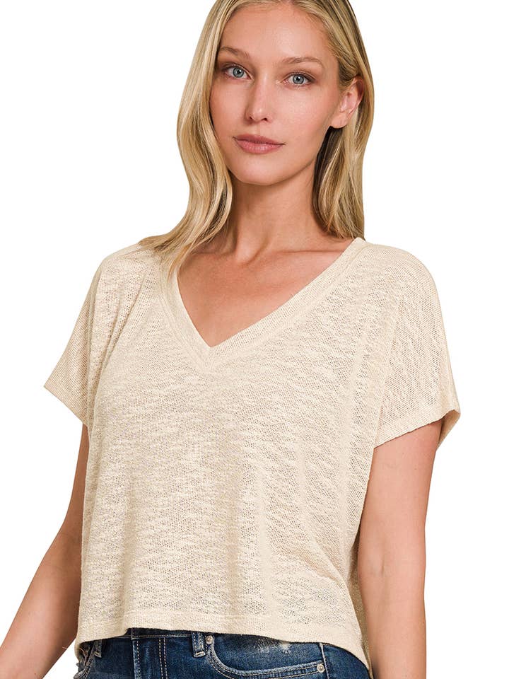 .SI-26245 Drop Shoulder Lätt Slub-tröja för wholesale av 42POPS