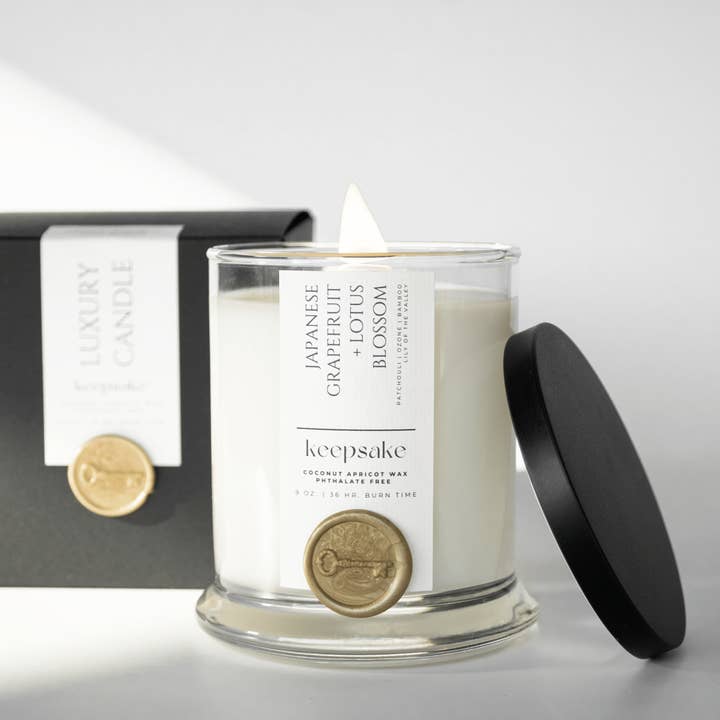 Keepsake Candle | Curated - Wholesale Jar/Filled Candle - 9 oz. Luxury Candle - Japanese Grapefruit + Lotus Blossom7
