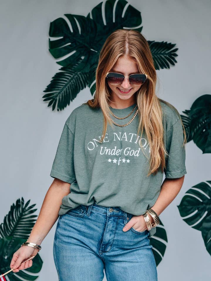One Nation Under God CC Tee for wholesale by Southern Bliss Co.