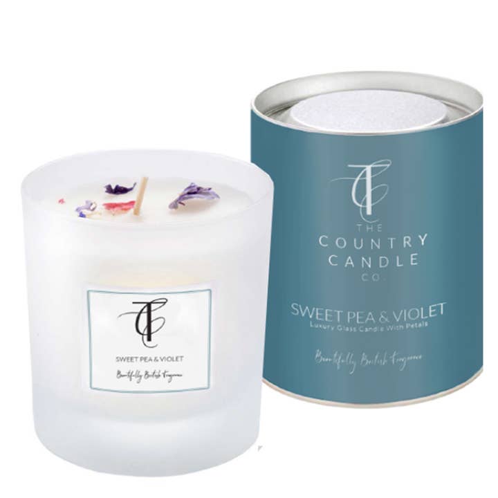 Pastels-Sweet Pea & Violet 30cl Glass Candle-DISCONTINUING for wholesale by The Country Candle Co.
