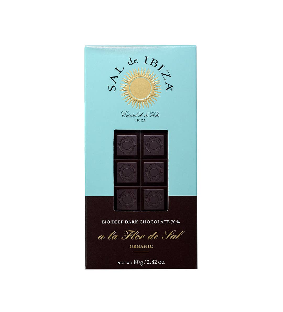 SAL de IBIZA - Wholesale Chocolate Bar - SAL de IBIZA Dark Chocolate with Fleur de Sel, 70% Cocoa 80g, ORGANIC