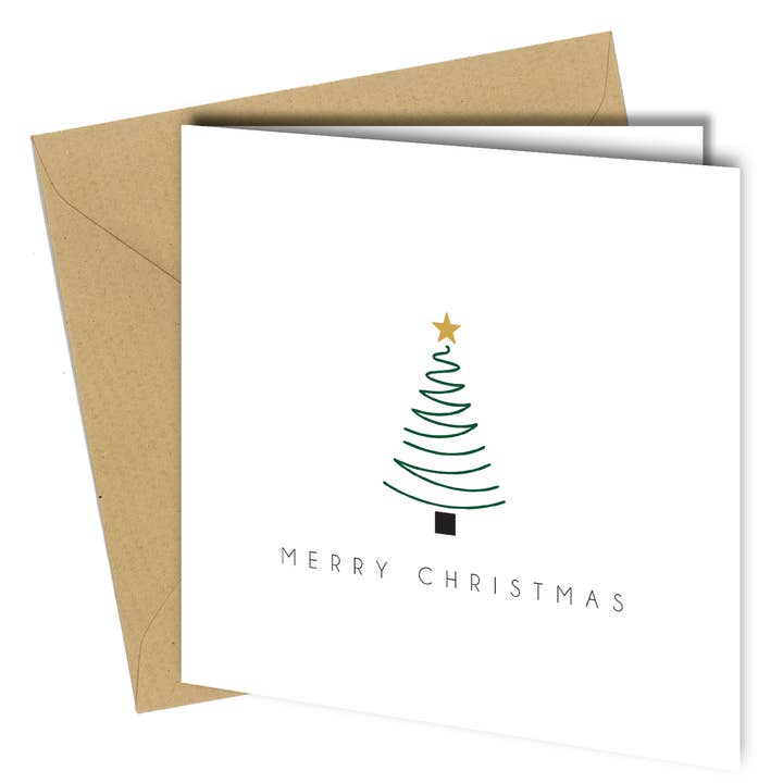 Close to the Bone Greeting Cards and Gifts - Wholesale Christmas Card - Minimalist Christmas Cards Set – 10 Modern Tree Designs cb195