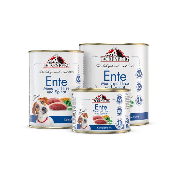 Dose, Ente mit Hirse & Spinat, 6 x 200g für den Großhandel von Tackenberg