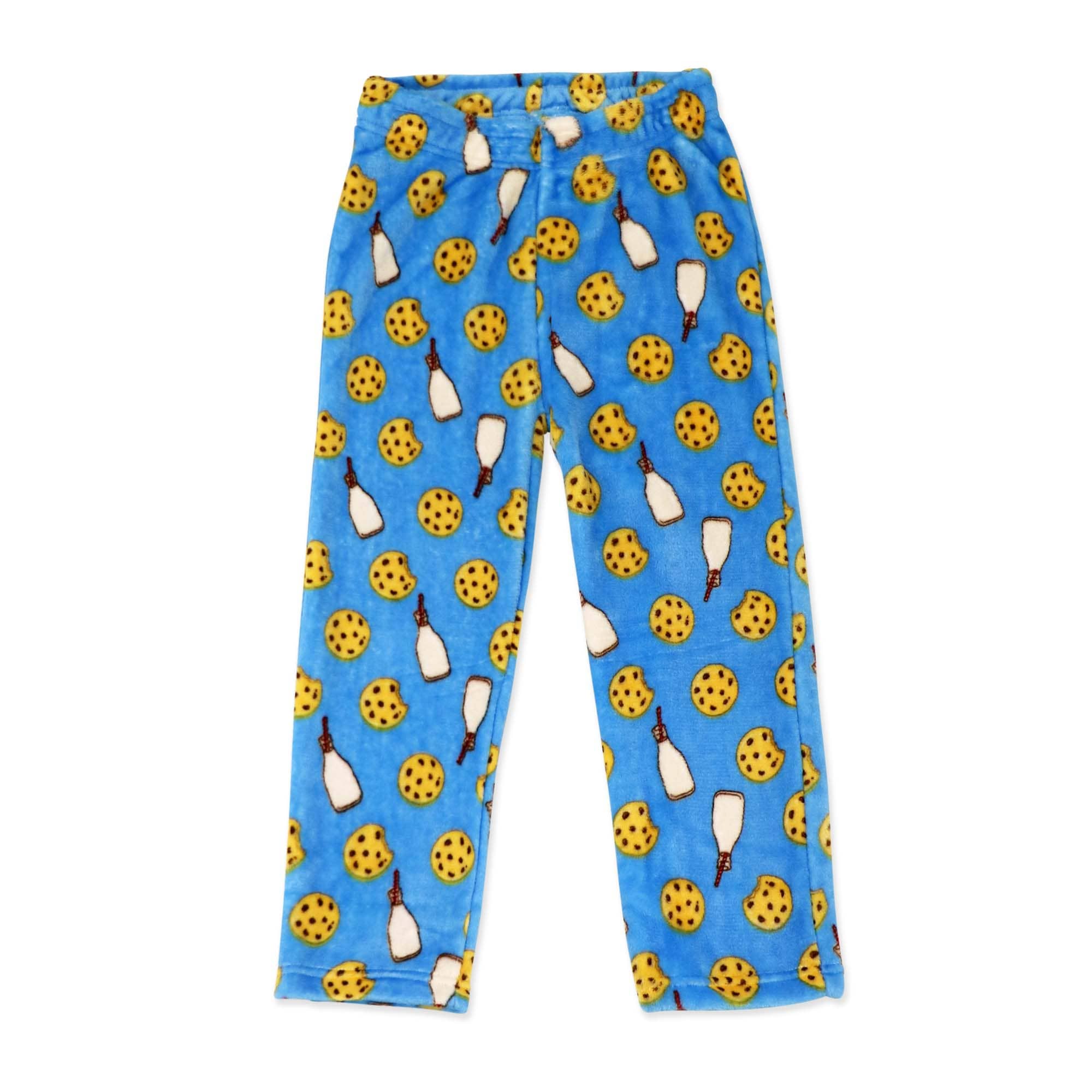 Rose Textiles – wholesale Sleepwear bottom – Kids – Flannel Fleece Pajama Pant: Blue Milk & Cookie