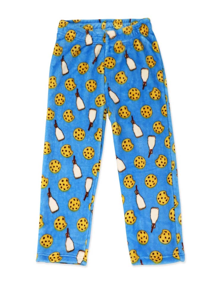 Rose Textiles – wholesale Sleepwear bottom – Kids – Flannel Fleece Pajama Pant: Blue Milk & Cookie0