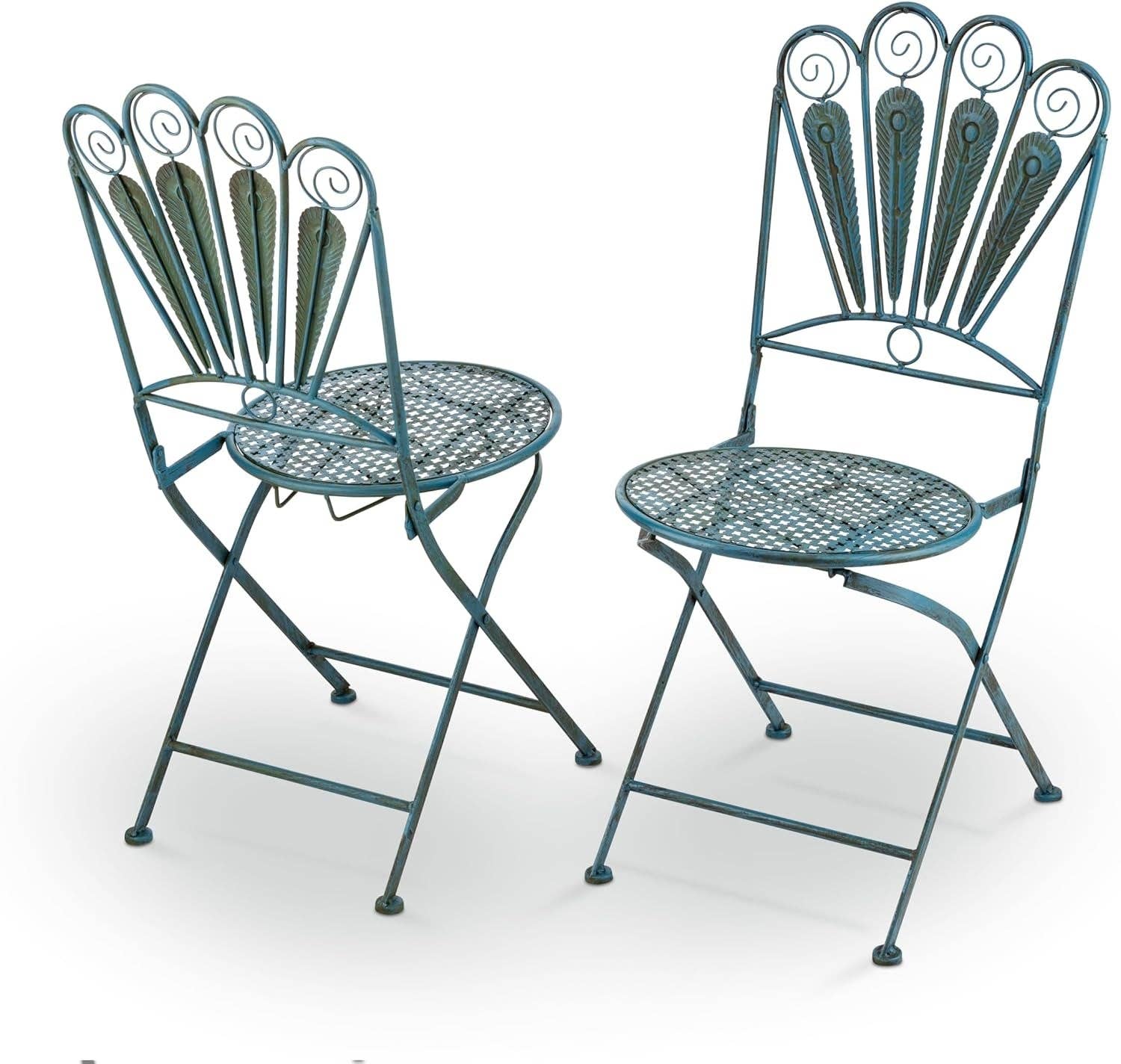 Peacock Bistro Set 3 Piece Light Blue Outdoor Patio Furniture for wholesale on Faire3