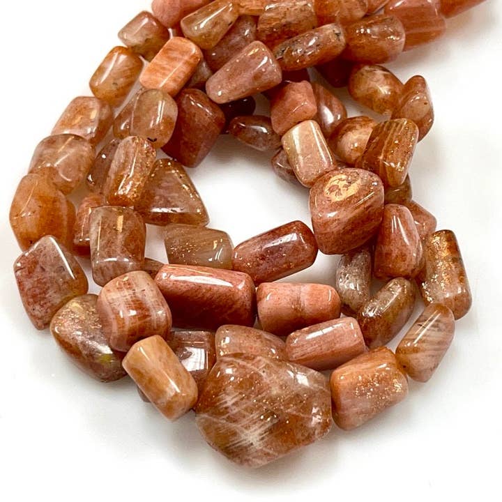 Zonnesteen Edelsteen Gladde Vrije Vorm Klompjes Geslepen Kralen Streng voor wholesale door TRIVENI USA INC