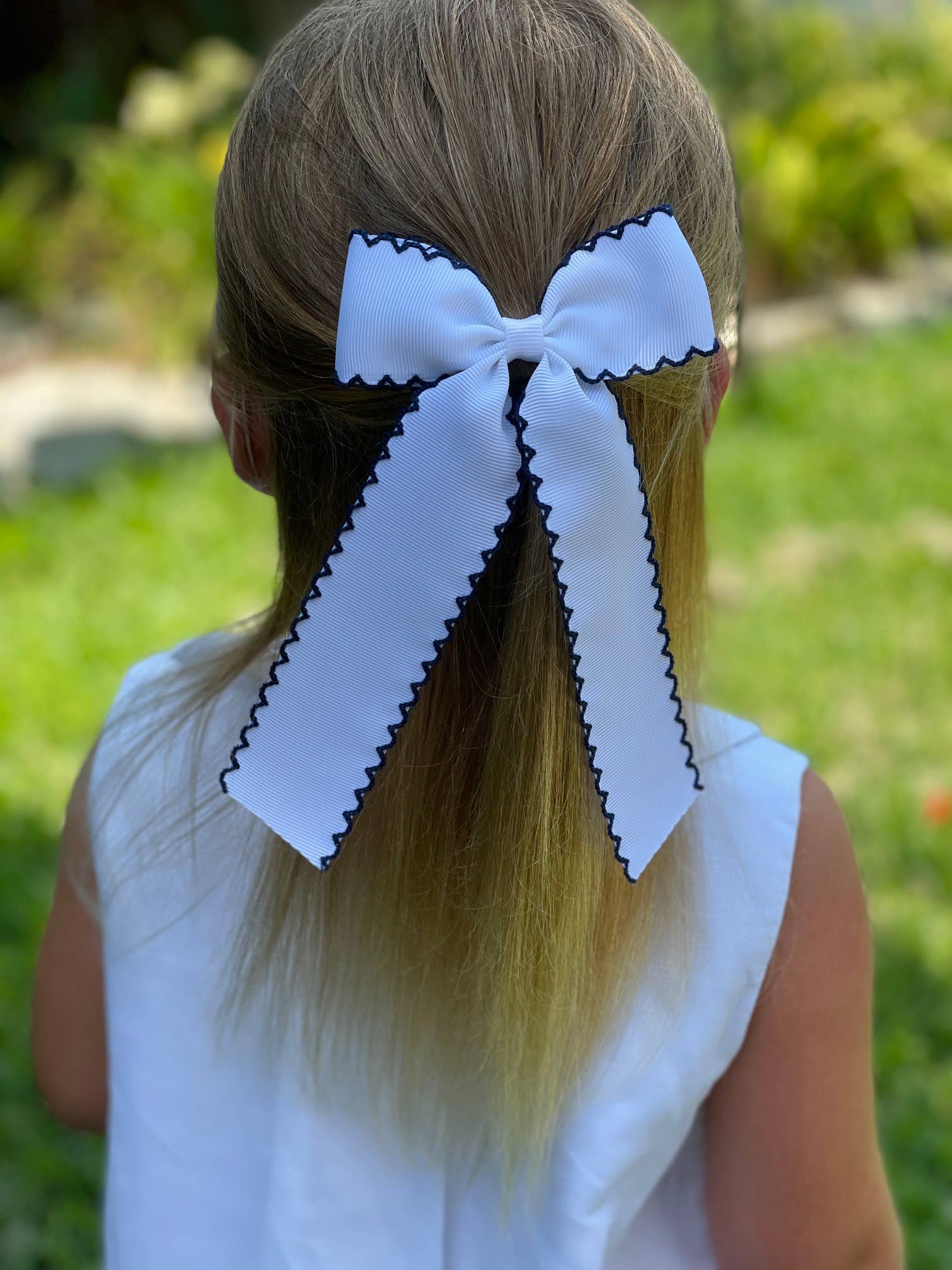 Winn and William – Laço para o cabelo – Criança por atacado – Laço de cauda longa Moonstitch4