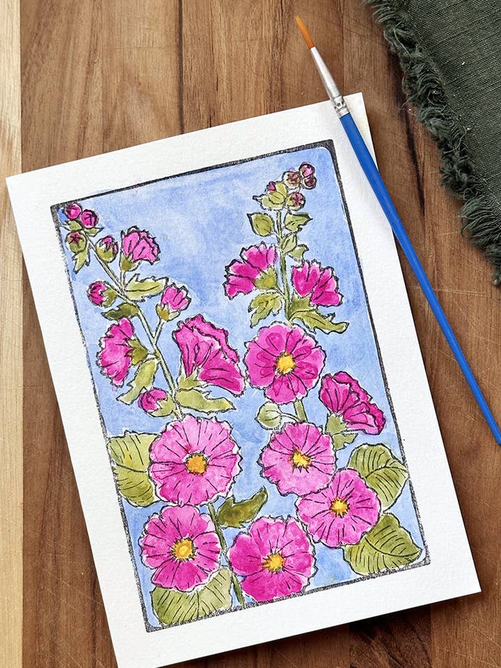 Kit de Tarjetas de Arte Acuarela de Malvarrosa 5X7 para Hacer Tú Mismo para venta al por mayor de Ashes & Arbor