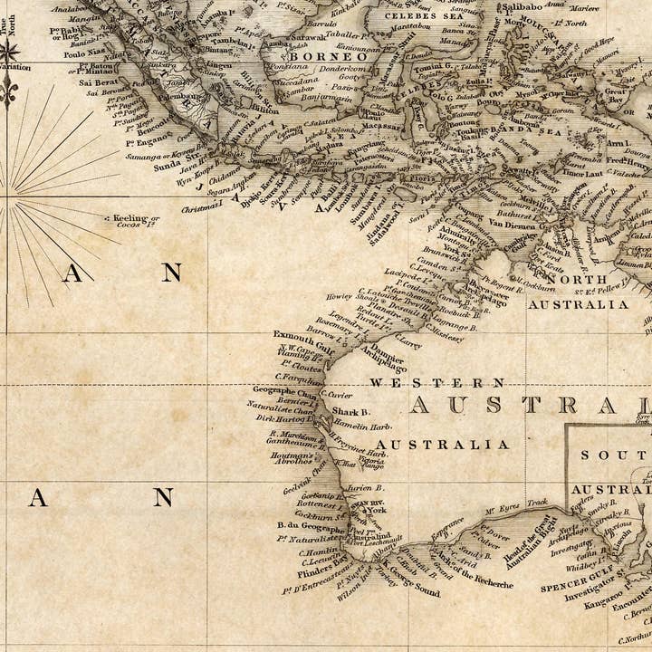 OldCityPrints - Old Maps and Posters - Wholesale Map - Big Old World Map 1849 Vintage Atlas Mercator Projection Sepia | World Map Gift World Map Print | Vintage World Map | World Map Wall Art4