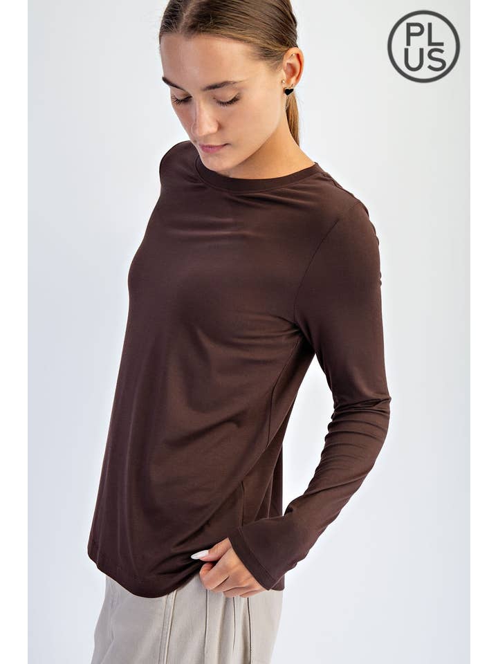 Rae Mode - Wholesale Lounge Top - Women's - PLUS SIZE VISCOSE MODAL LONG SLEEVE TOP25