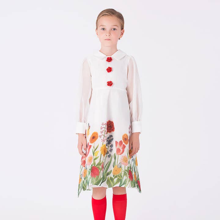 Asagao Flowers Dress for wholesale by Mama Luma