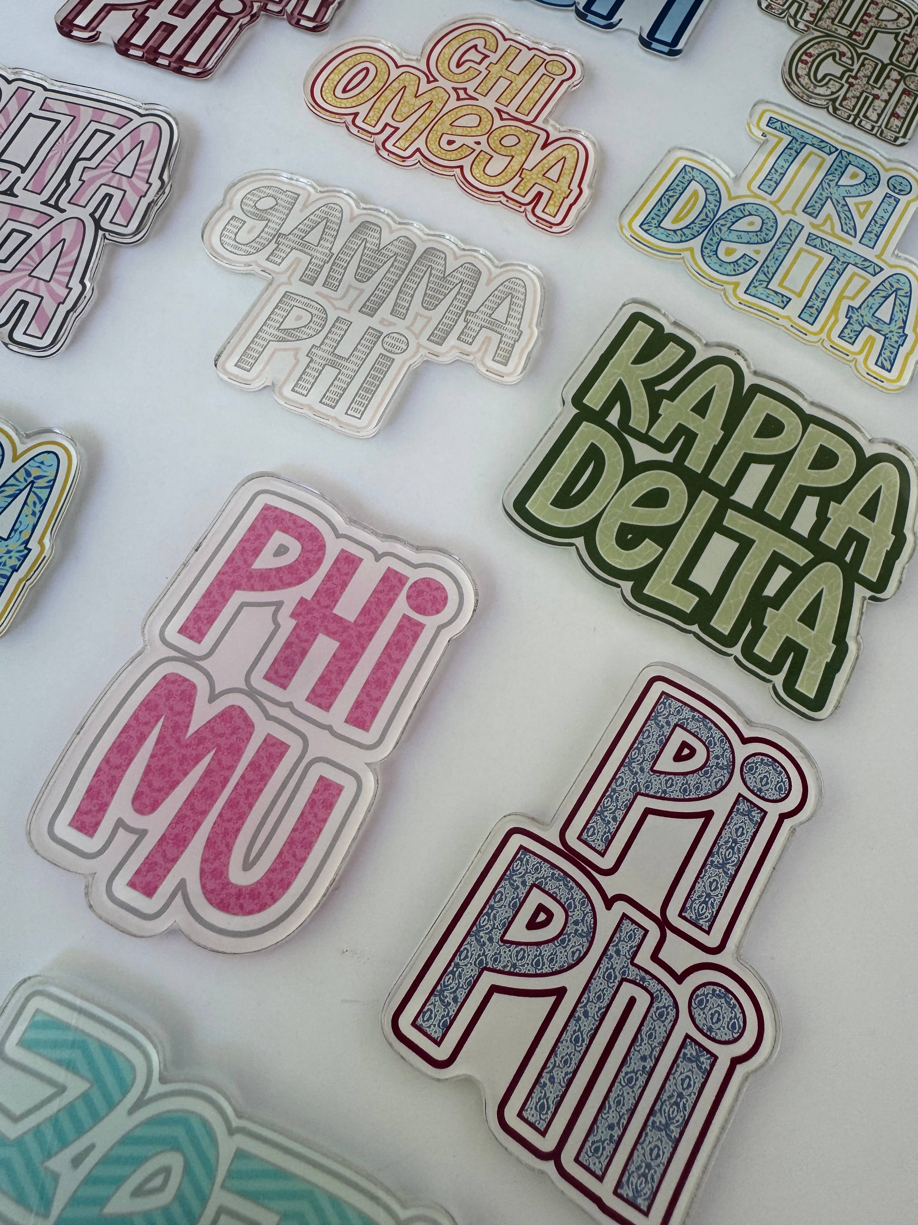 Buttongirl99 - Wholesale Magnet - Sorority Colorful Acrylic Magnet1