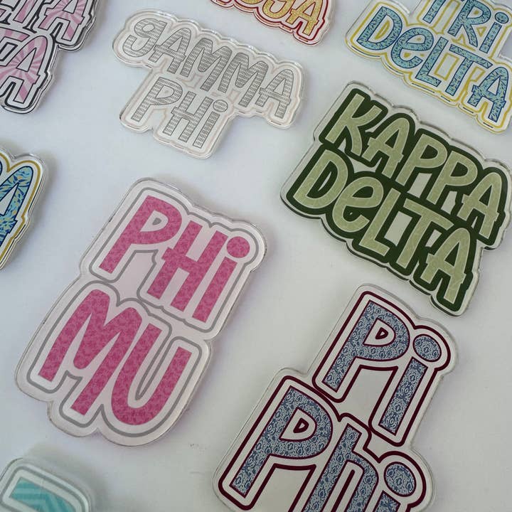 Buttongirl99 - Wholesale Magnet - Sorority Colorful Acrylic Magnet1