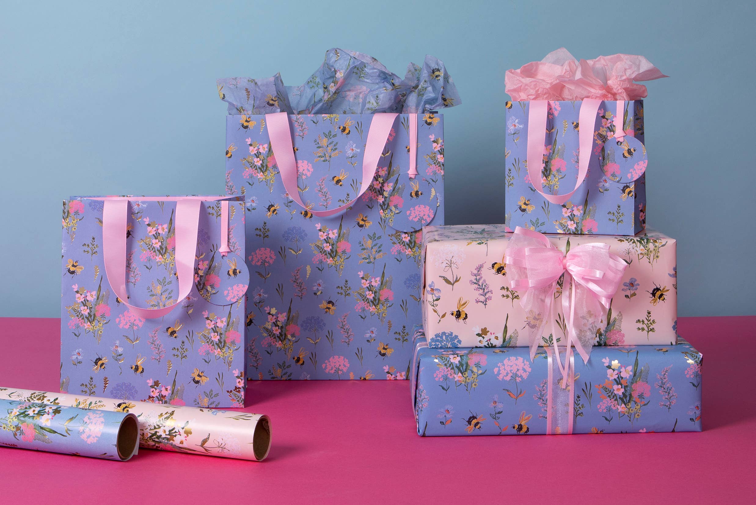 Glick - Wholesale Cadeautasje - TAS KLEIN SD BIJENWEIDE BLAUW2