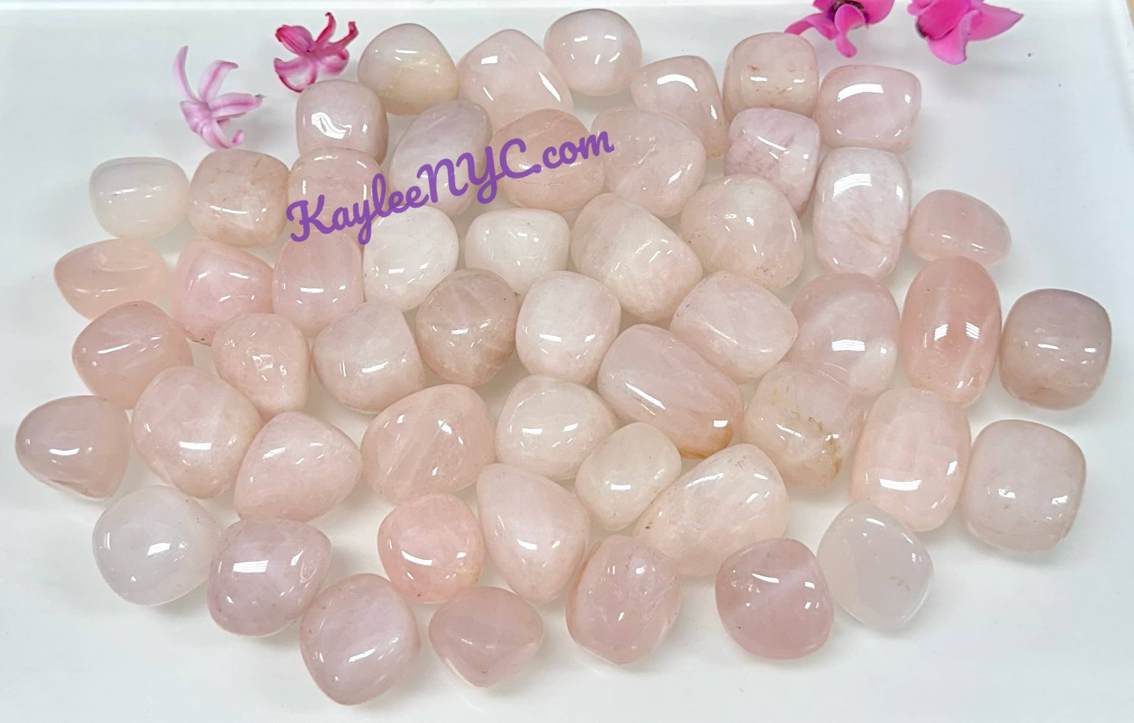 KayleeNYC - Wholesale Spiritual Stone/Crystal - Wholesale Lot 2 lbs Natural Rose Quartz tumble Stone1
