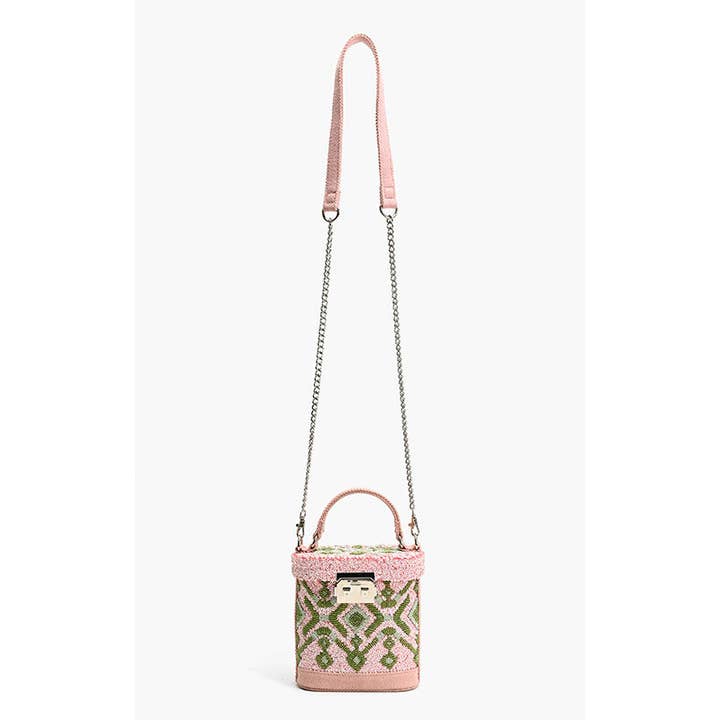 America & Beyond - Wholesale Top Handle Bag - Women's - Pink Muse Embellished Handheld Bag