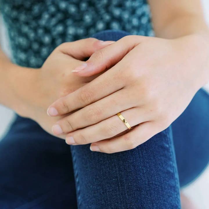 Honeycat Jewelry - Wholesale Band/Stacked Ring - Hammered Boyfriend Ring10