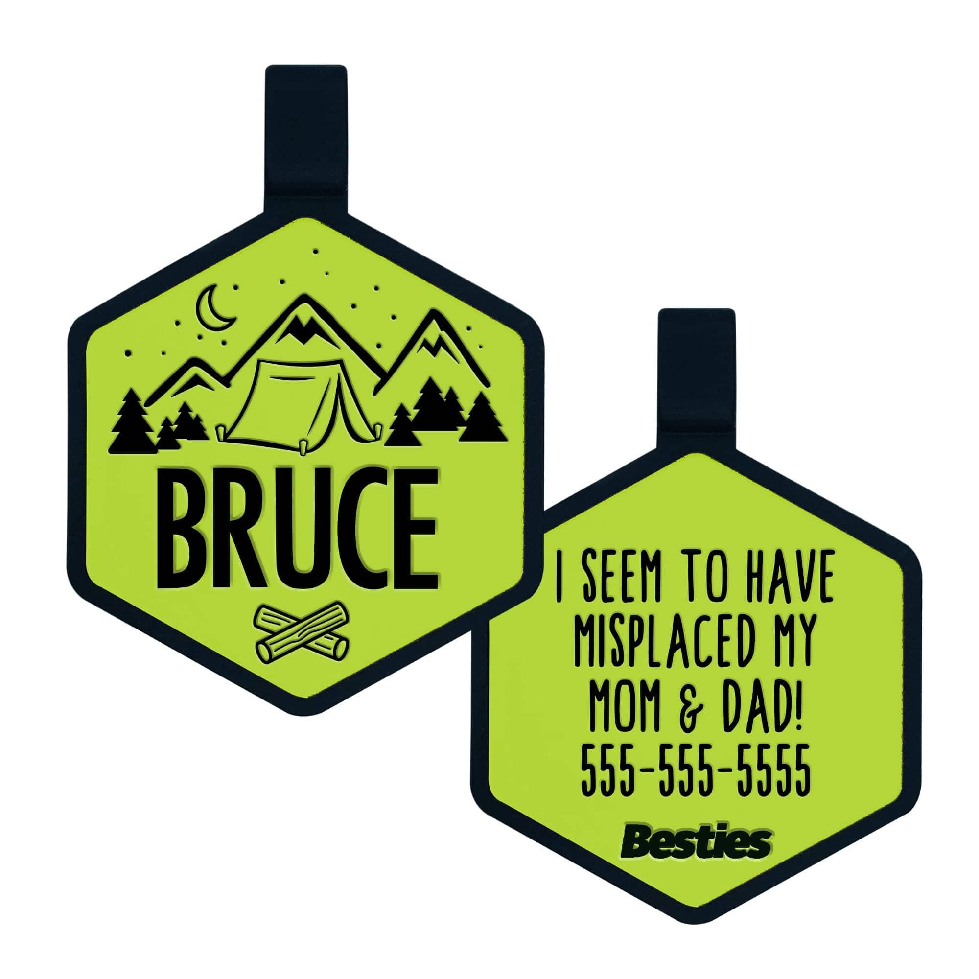Besties Pets - Wholesale Pet Identification Tag - Dog - Happy Camper Silicone Dog ID Tag11