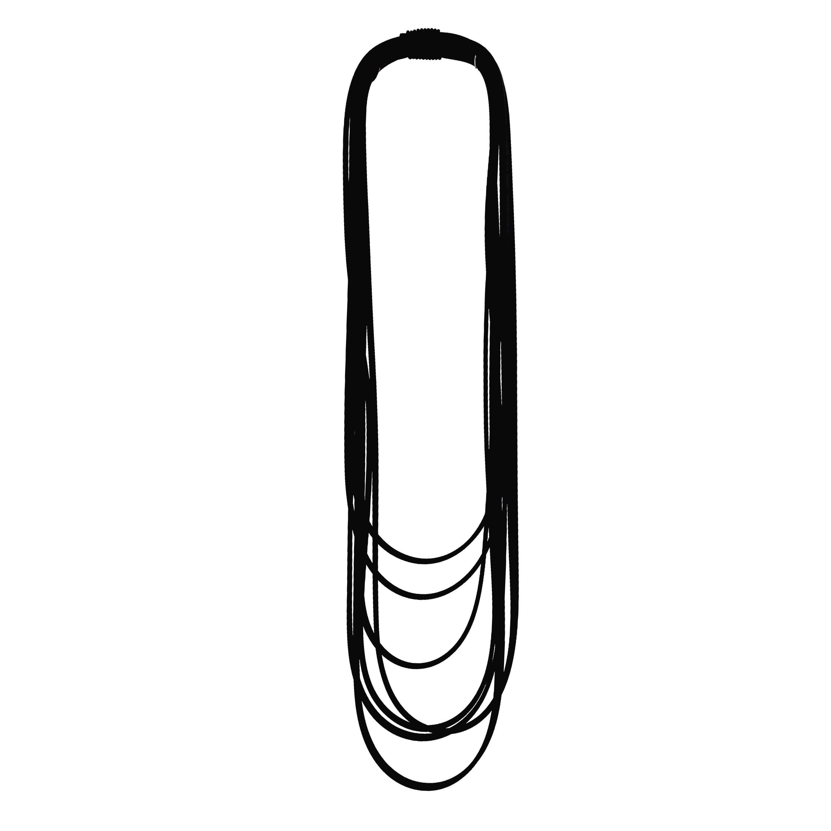 black Long Rubber Necklace STRIP SPAGHETTI for wholesale on Faire1
