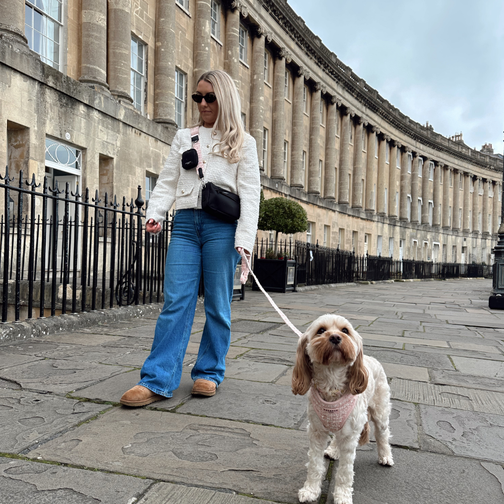 Cocopup London – wholesale Pet leash – Dog – Pink Textured Tweed Lead4