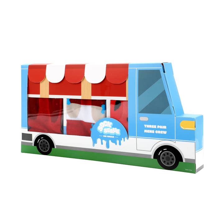 Bioworld Merchandising - Wholesale Socks - Men's - Ice Cream Truck Treats 3-Pair Men's Casual Crew Socks-OSFA5