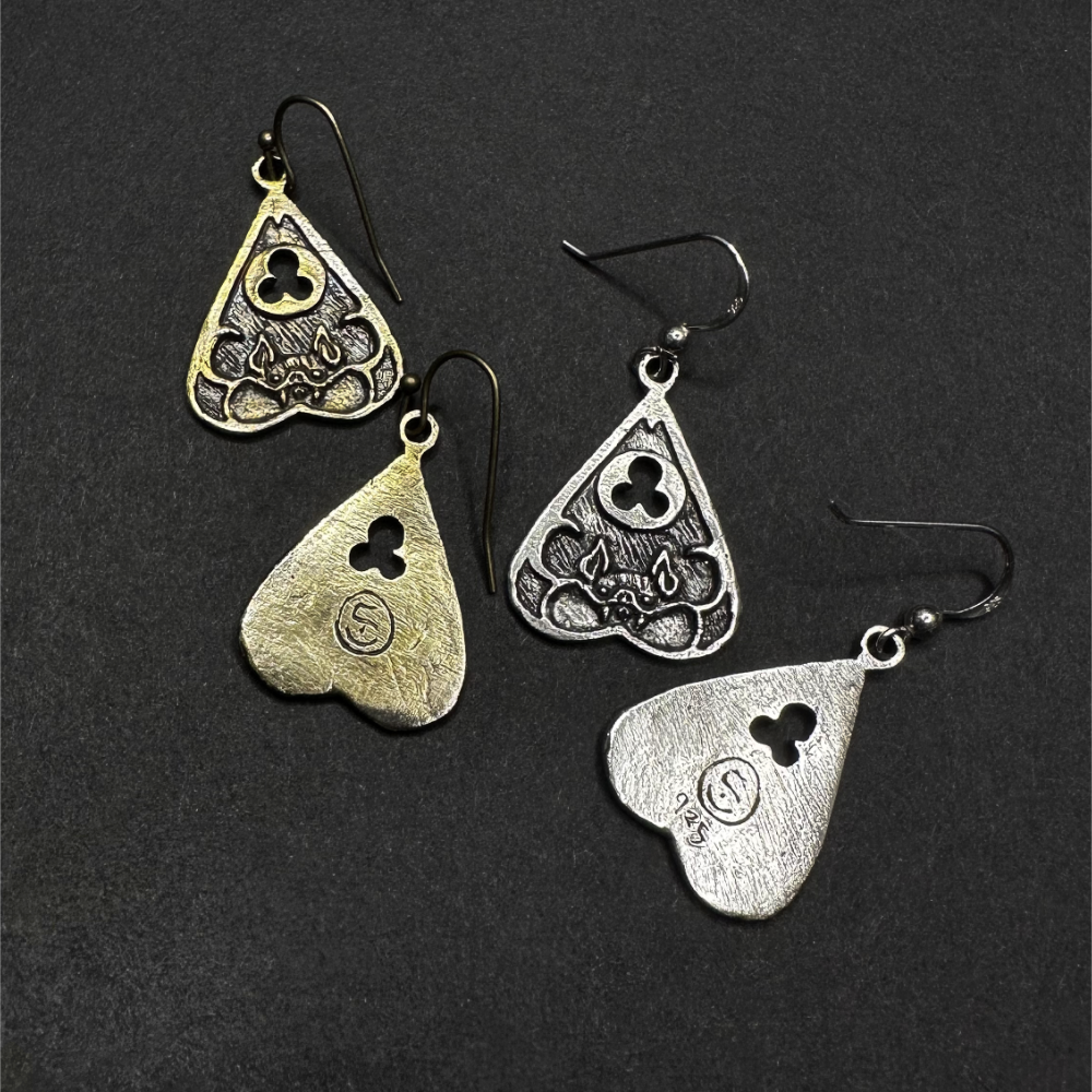 Miyu Decay - Wholesale Dangle Earrings - Night's Planchette Earrings in Brass and Sterling Silver1