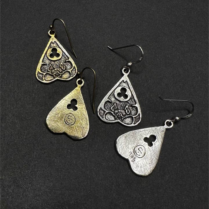 Miyu Decay - Wholesale Dangle Earrings - Night's Planchette Earrings in Brass and Sterling Silver1
