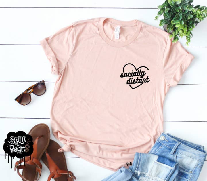 Socially Distanced Introvert Adult Tee Quarantine Wear for wholesale by spillthebeansetc