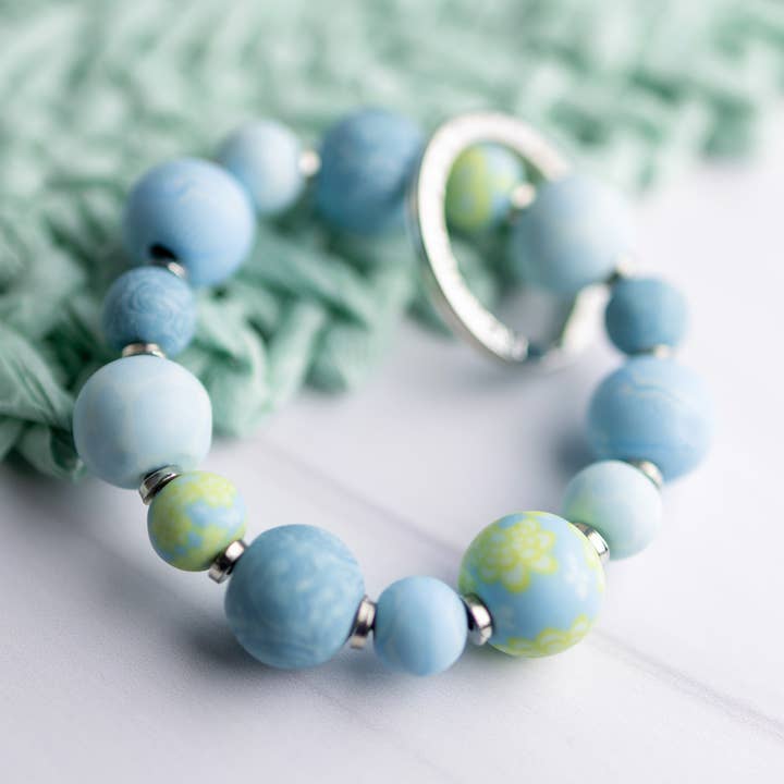 Bermuda blå liten pärla nyckelring för wholesale av JILZARAH