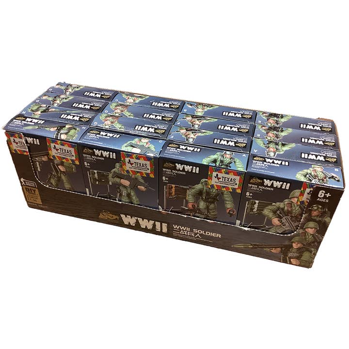 Texas Toy Distribution - Wholesale Retailer Display - Kids & Baby - WWII Soldier Army Military Figurine Display, 16 Kits1