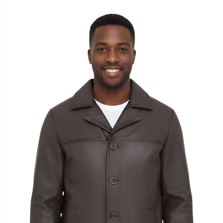 Herre 4-knaps italiensk læderblazerjakke - Loxton for engroshandel hos Infinity Leather (Upperclass Fashions Ltd)