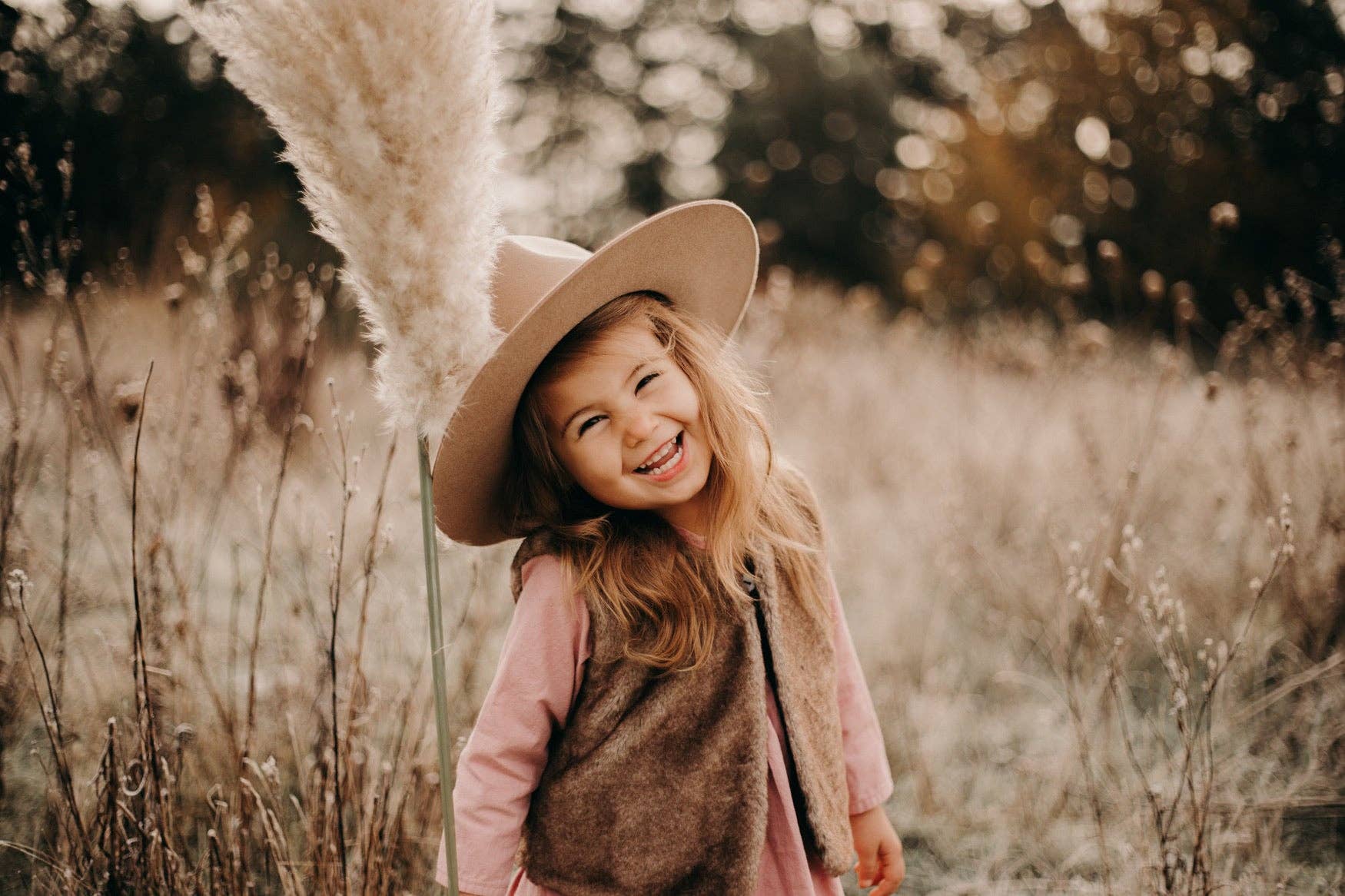 WEST VON - Wholesale Kids Hat - Kids - Children's Sloane Wide Brim Hat | Latte3