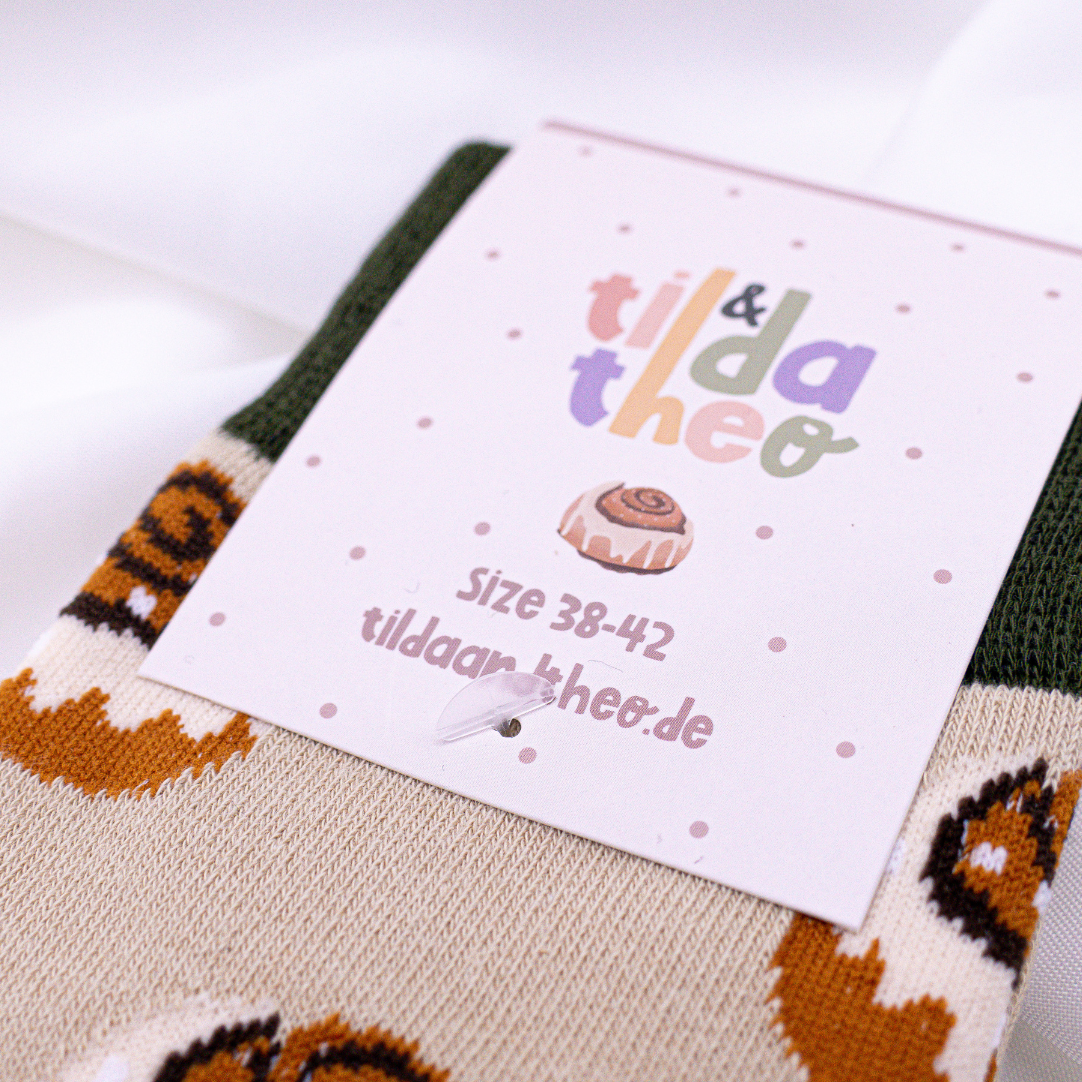 Tilda&Theo - Wholesale Socks - Unisex - Socks Cinnamon Roll Cotton Socks Sweden Kanelbulle3