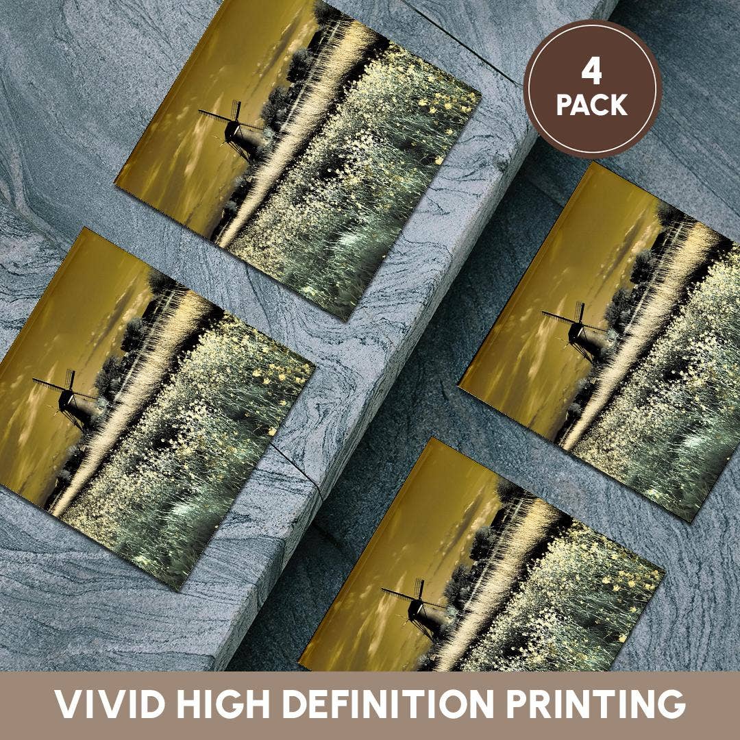 3dRose - Wholesale Coasters - 3dRose, Netherlands, Kinderdijk. Windmills at sunset in Kinderdijk, Coaster5