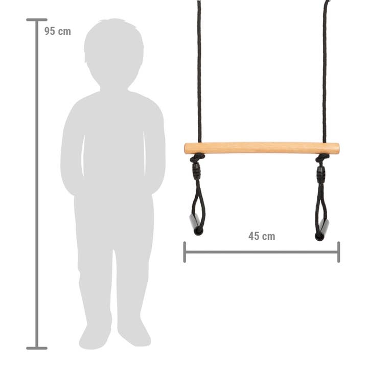 small foot - Wholesale Wood Toy - Kids - Trapezoid swing with gymnastic rings “Black Line” | swing | wood8