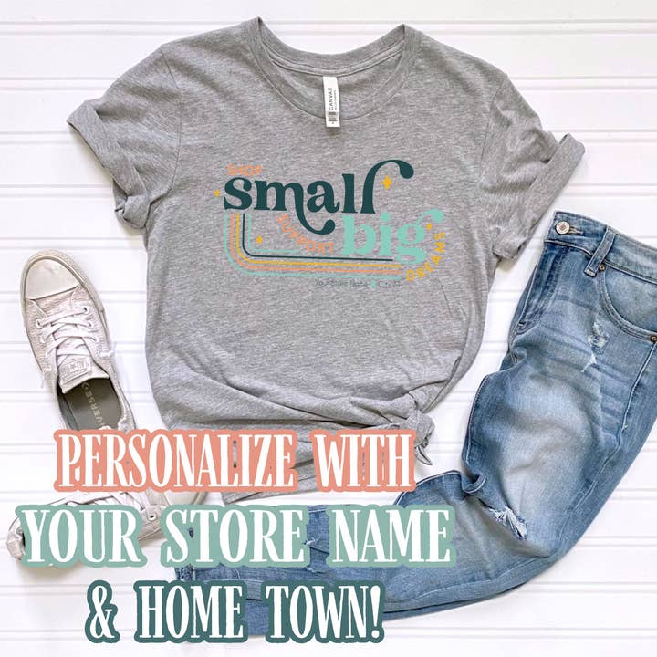 Bravo Glass - Wholesale Screen Printed T-Shirt - Unisex - Shop Small Support Big Dreams Customizable Bella Canvas Tee0