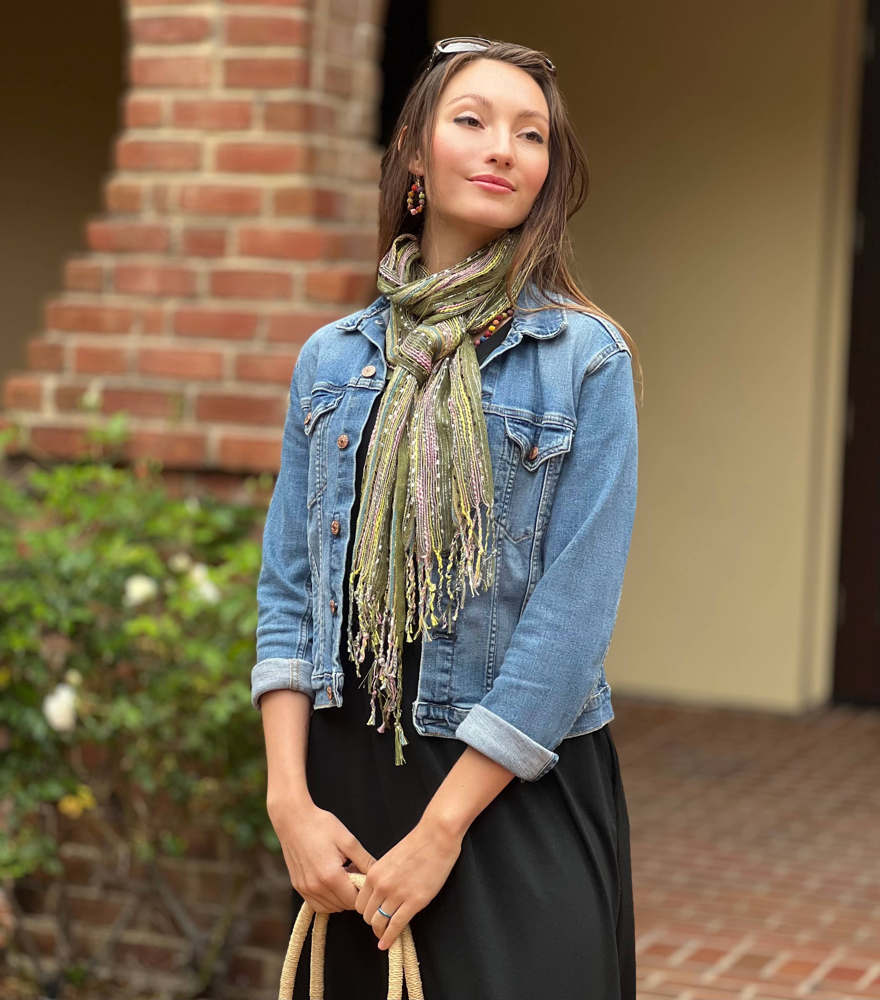 Humble Hilo – wholesale Scarf – Women's – Humble Hilo Multicolored Thread Artisan Scarf14